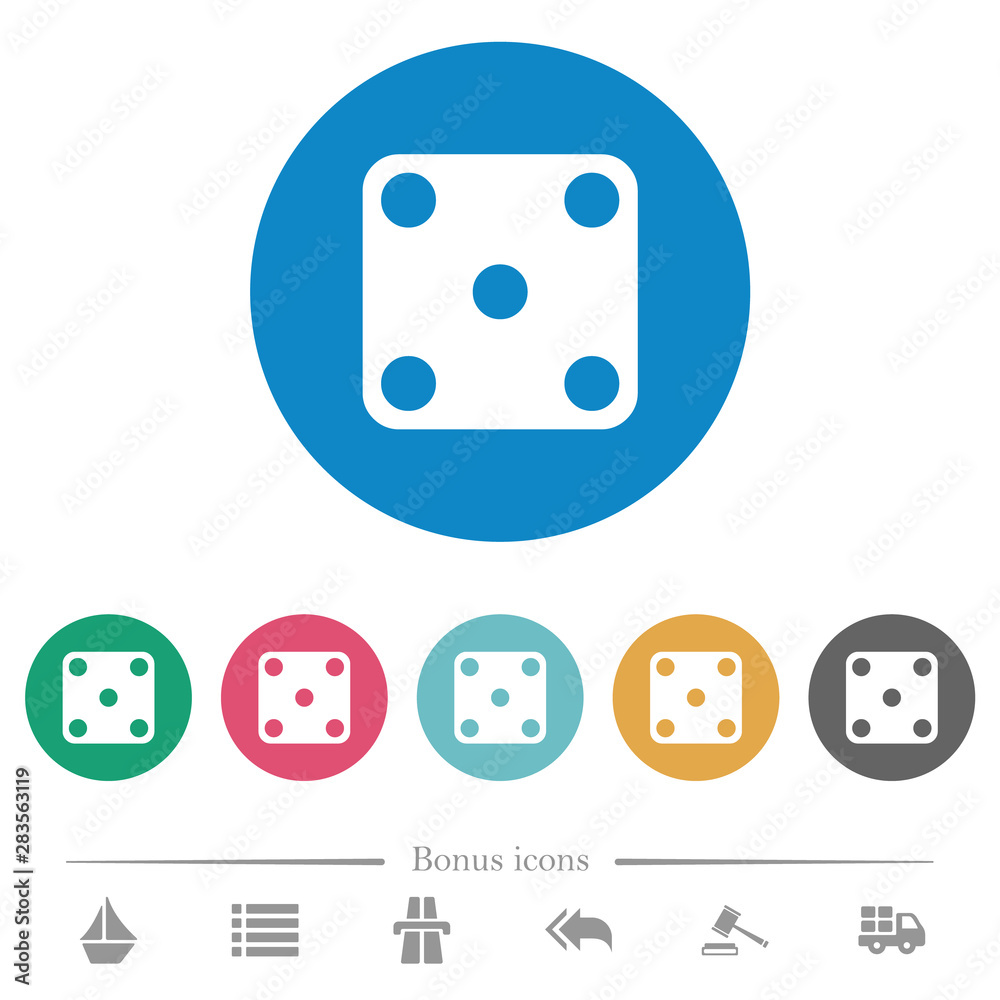 Domino five flat round icons Domino five flat round icons