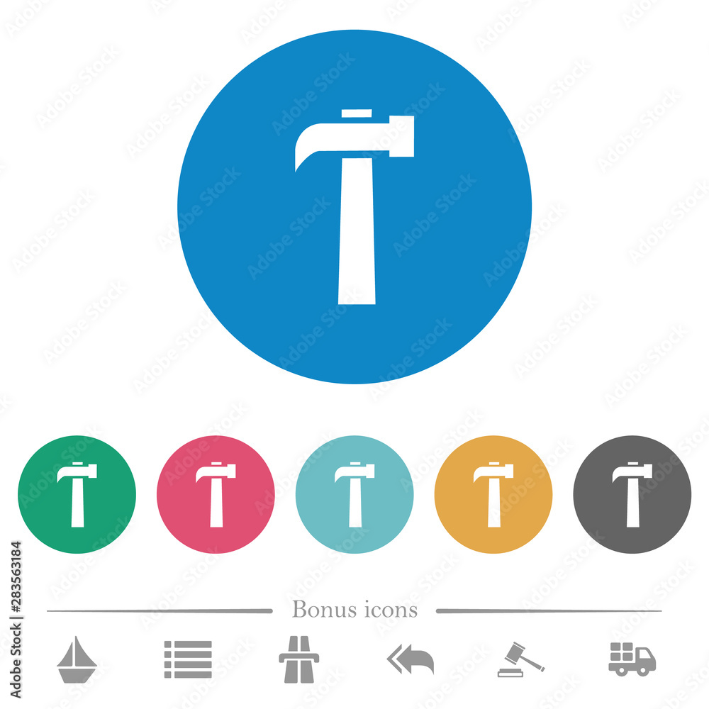 Old hammer flat round icons Old hammer flat round icons