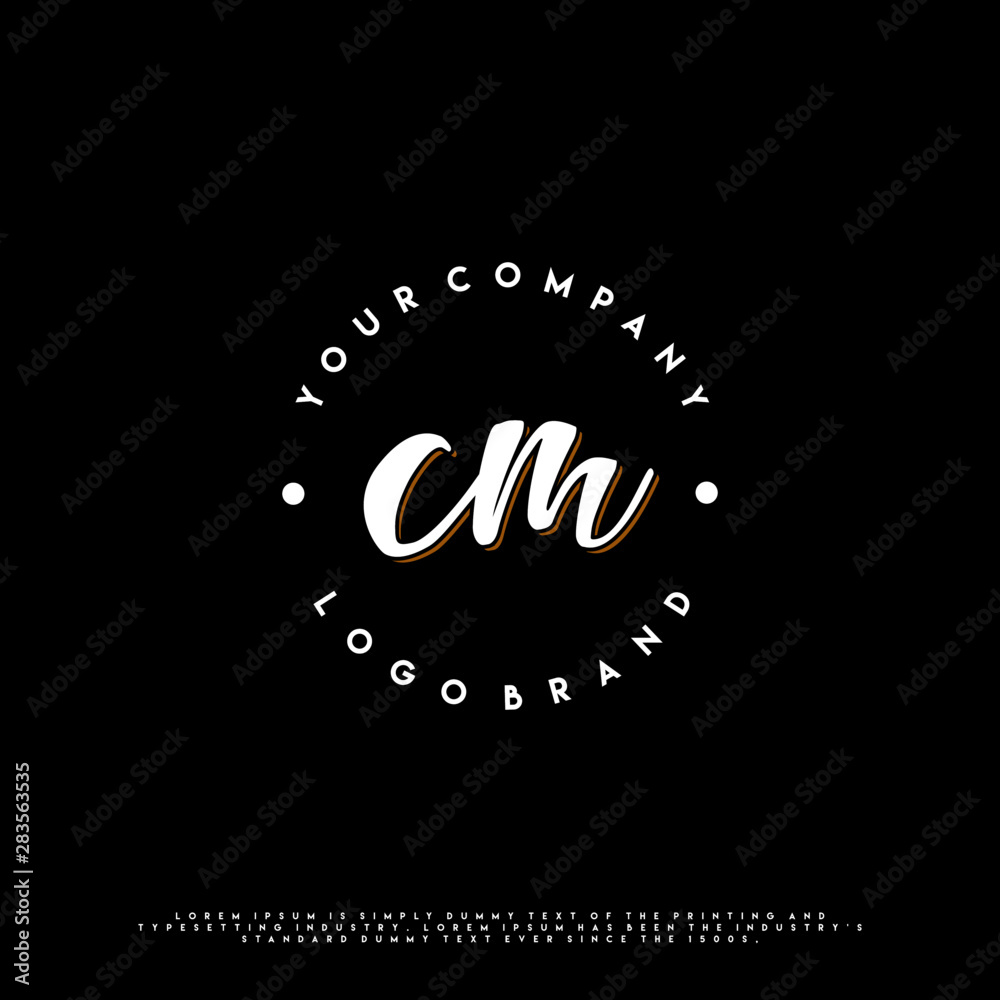 Fototapeta premium C M CM initial name vintage logo vector