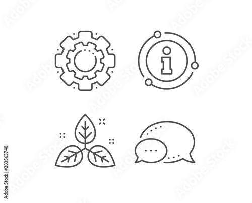Fair trade line icon. Chat bubble, info sign elements. Bio cosmetics sign. Organic tested symbol. Linear fair trade outline icon. Information bubble. Vector