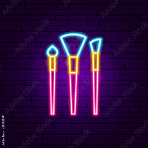 Makeup Brushes Neon Sign