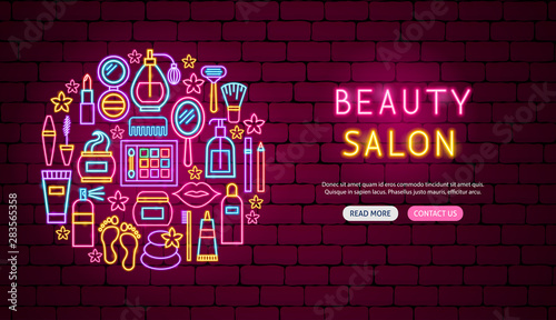 Beauty Salon Neon Banner Design