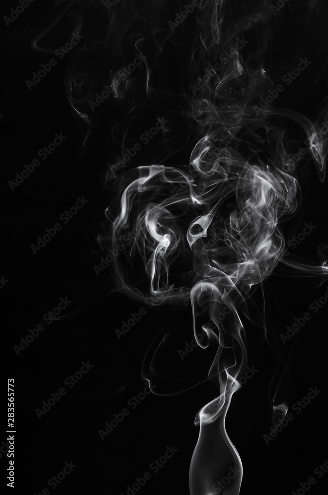 abstract fragment movement of white smoke on black background. abstract fragment movement of white smoke on black background.