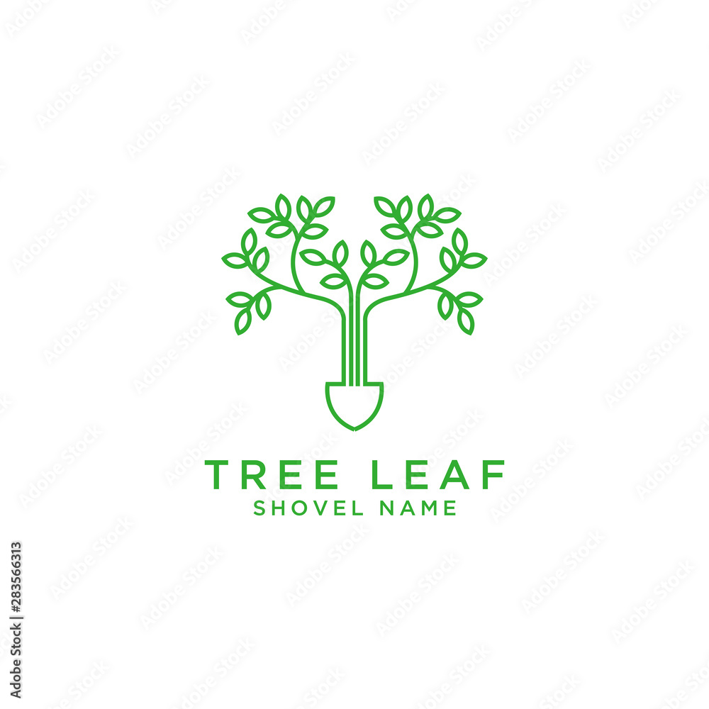 Obraz premium Simple leaf logos are linear style vector designs. - Vector