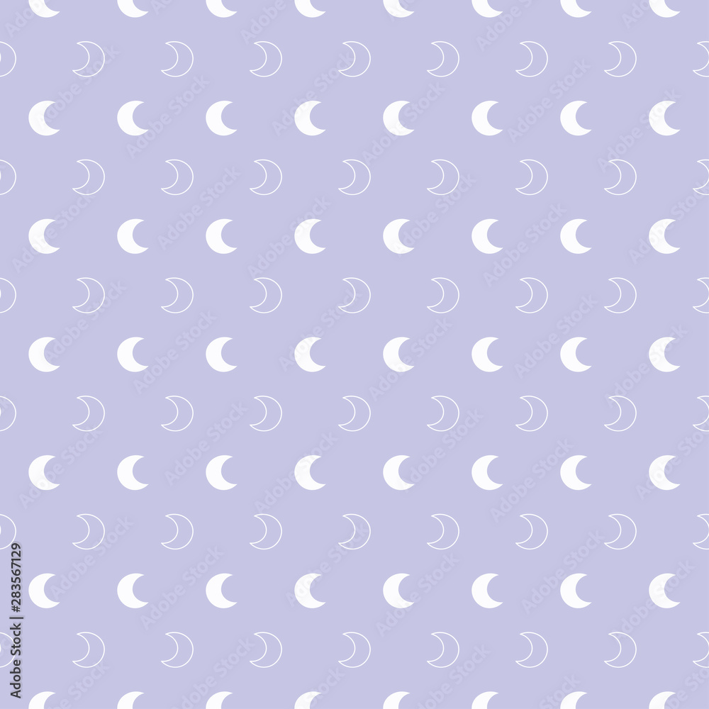 Blue seamless pattern with white moon Blue seamless pattern with white moon