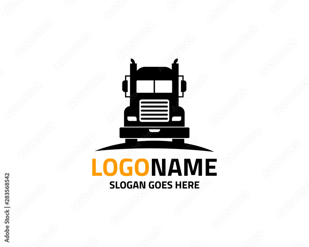 Truck logo template silhouette style vector Truck logo template silhouette style vector
