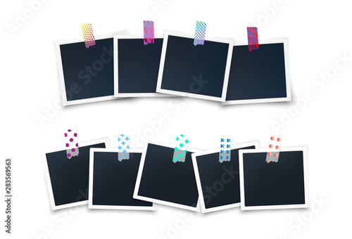 sqared  photo frame garland with stickers