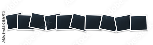 squared  photo frame garland white borders