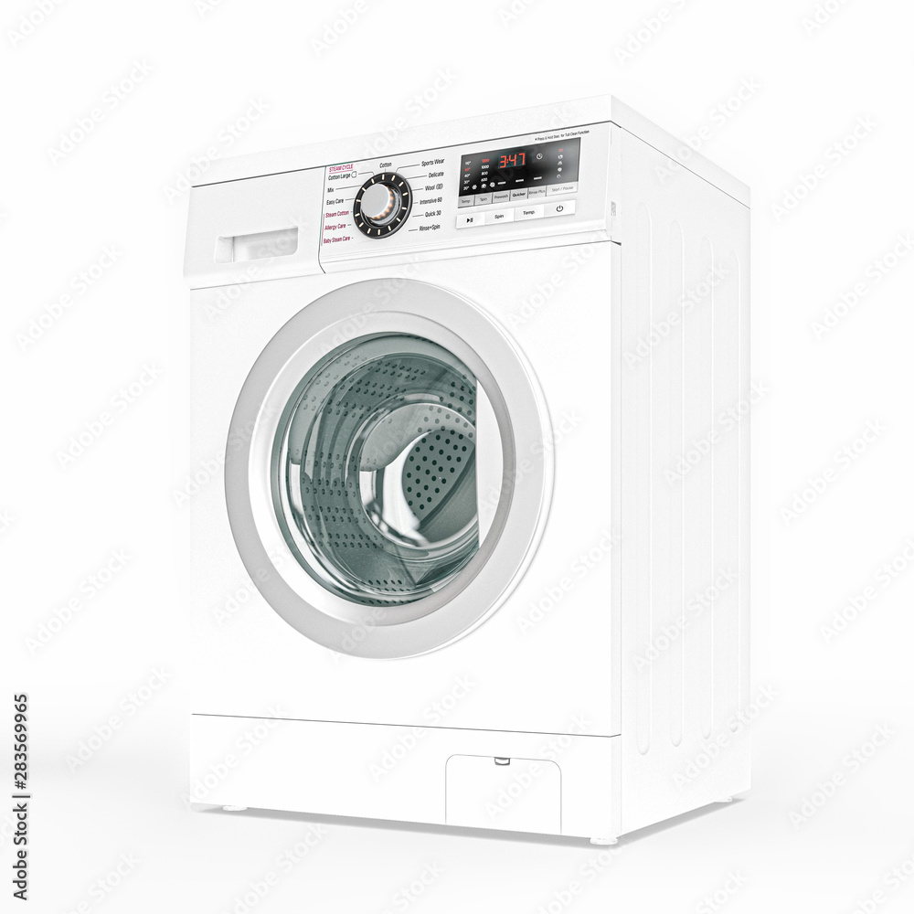 modern washing machine on a white background. modern washing machine on a white background.
