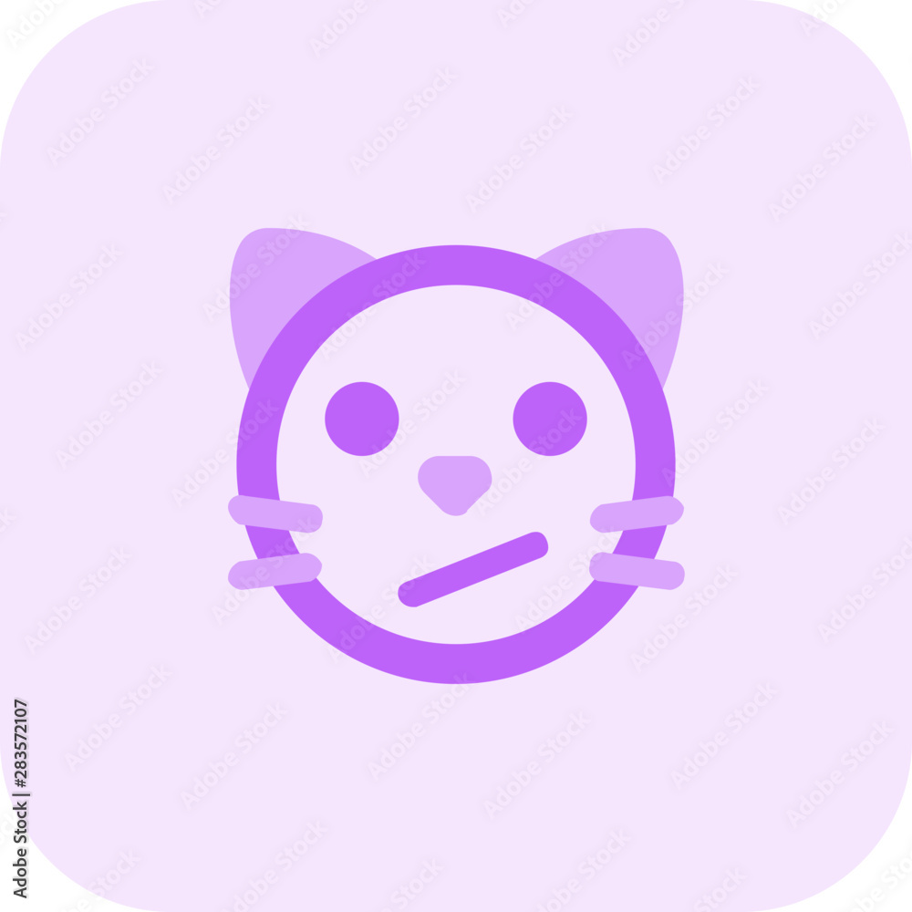 Confused cat facial expression emoji for instant messenger Stock Vector