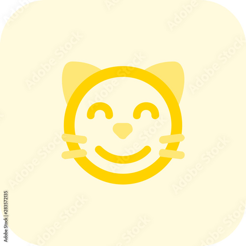 Eyes closed with cat smiling emoji for chat