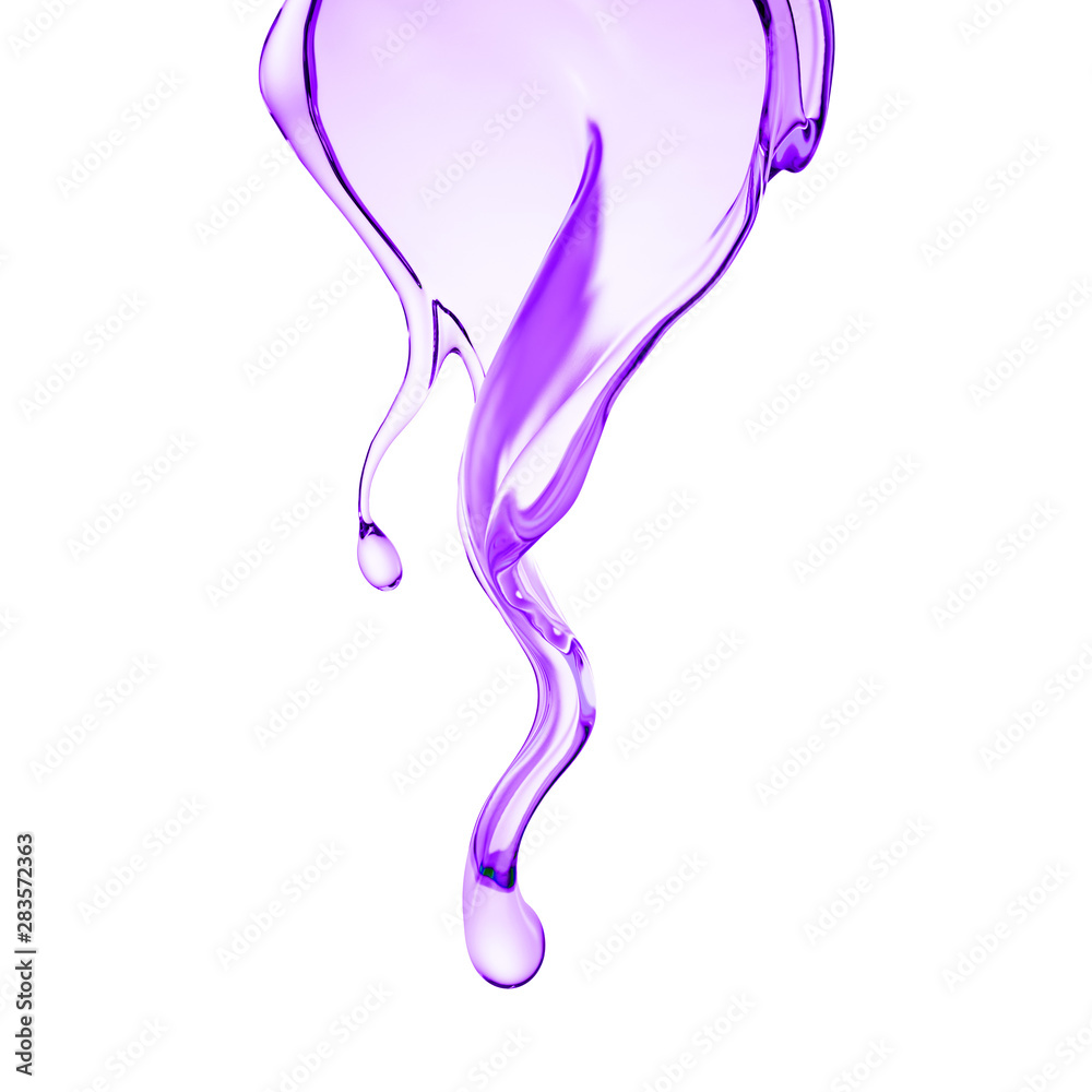 Splash of thick purple liquid. 3d illustration, 3d rendering. Splash of thick purple liquid. 3d illustration, 3d rendering.