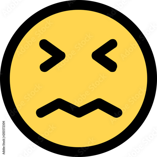 eyes closed with confounded pictorial representation emoticon
