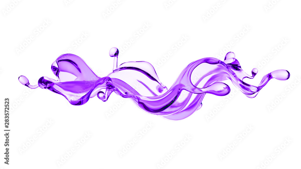 Splash of thick purple liquid. 3d illustration, 3d rendering. Splash of thick purple liquid. 3d illustration, 3d rendering.