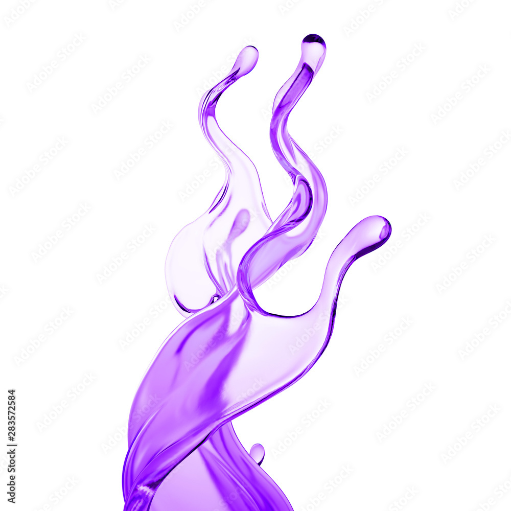Splash of thick purple liquid. 3d illustration, 3d rendering. Splash of thick purple liquid. 3d illustration, 3d rendering.