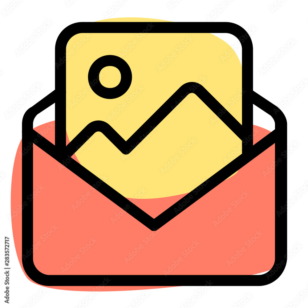 Image attachment in email , photo in envelope Image attachment in email , photo in envelope