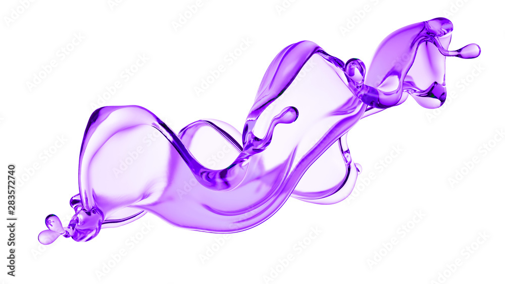 Splash of thick purple liquid. 3d illustration, 3d rendering. Splash of thick purple liquid. 3d illustration, 3d rendering.