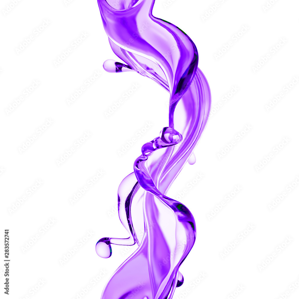 Splash of thick purple liquid. 3d illustration, 3d rendering. Splash of thick purple liquid. 3d illustration, 3d rendering.