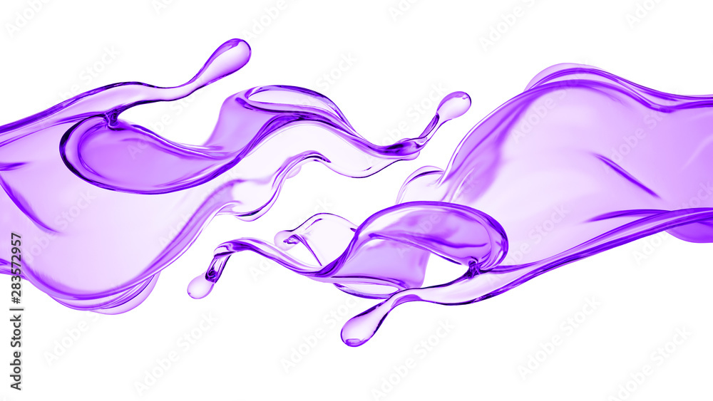 Splash of thick purple liquid. 3d illustration, 3d rendering. Splash of thick purple liquid. 3d illustration, 3d rendering.