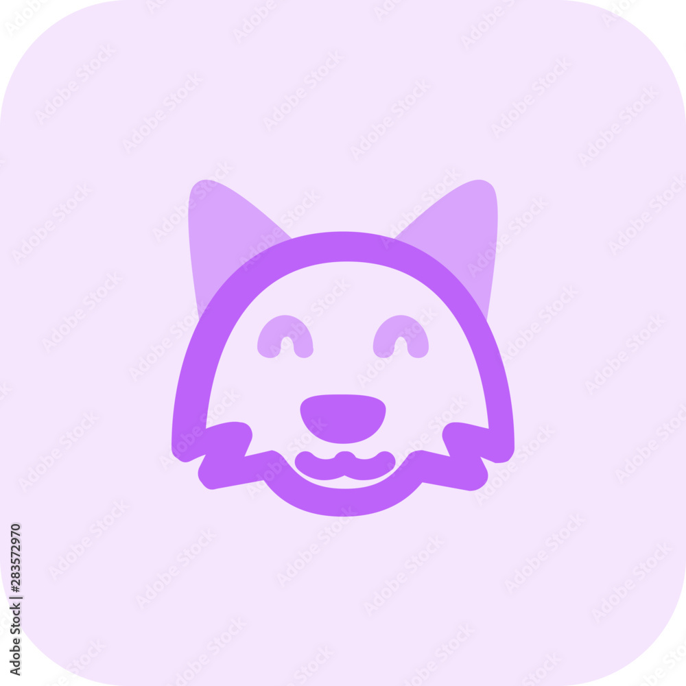 Happy smiling fox face with eyes closed emoji Happy smiling fox face with eyes closed emoji
