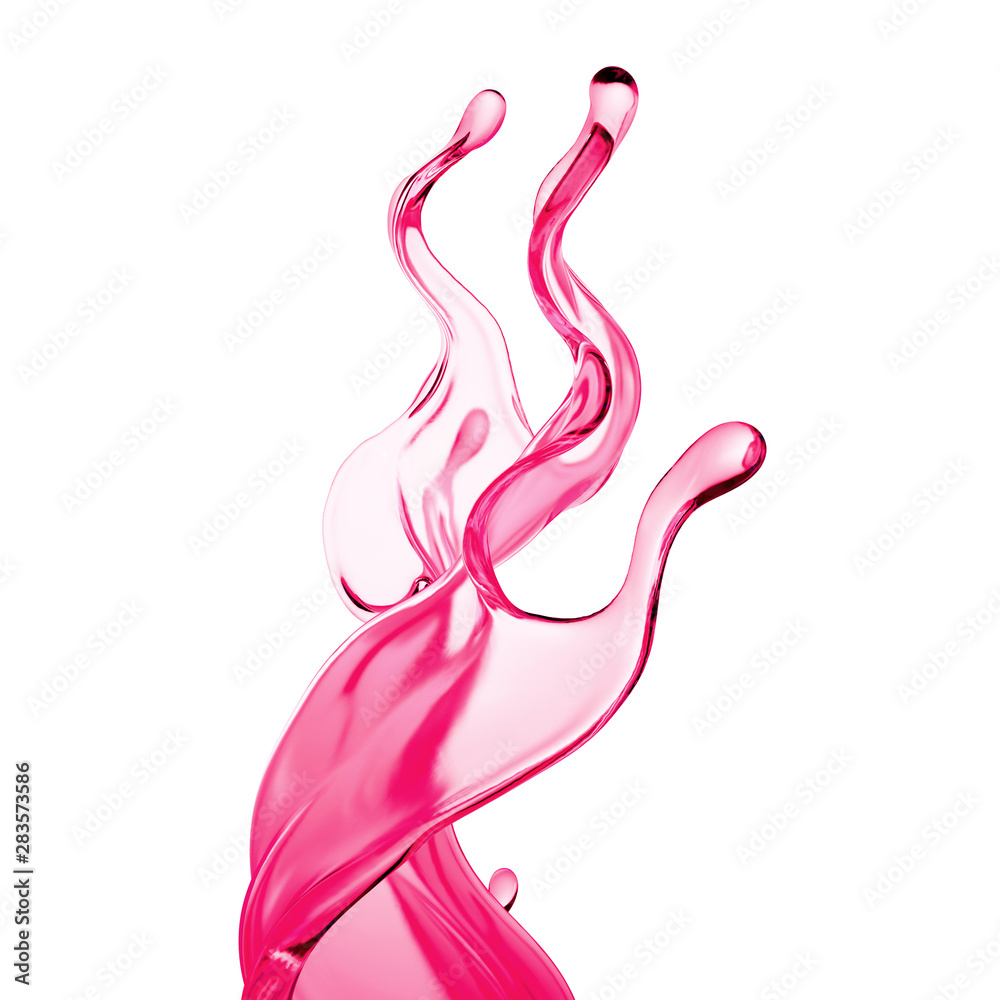 Splash of thick pink fluid. 3d illustration, 3d rendering. Splash of thick pink fluid. 3d illustration, 3d rendering.