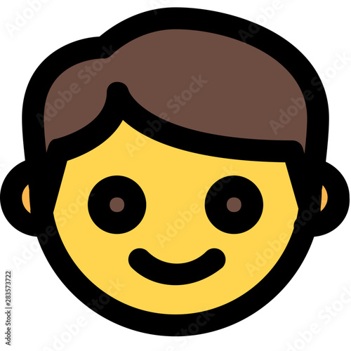 little boy face pictorial representation with smile emoji