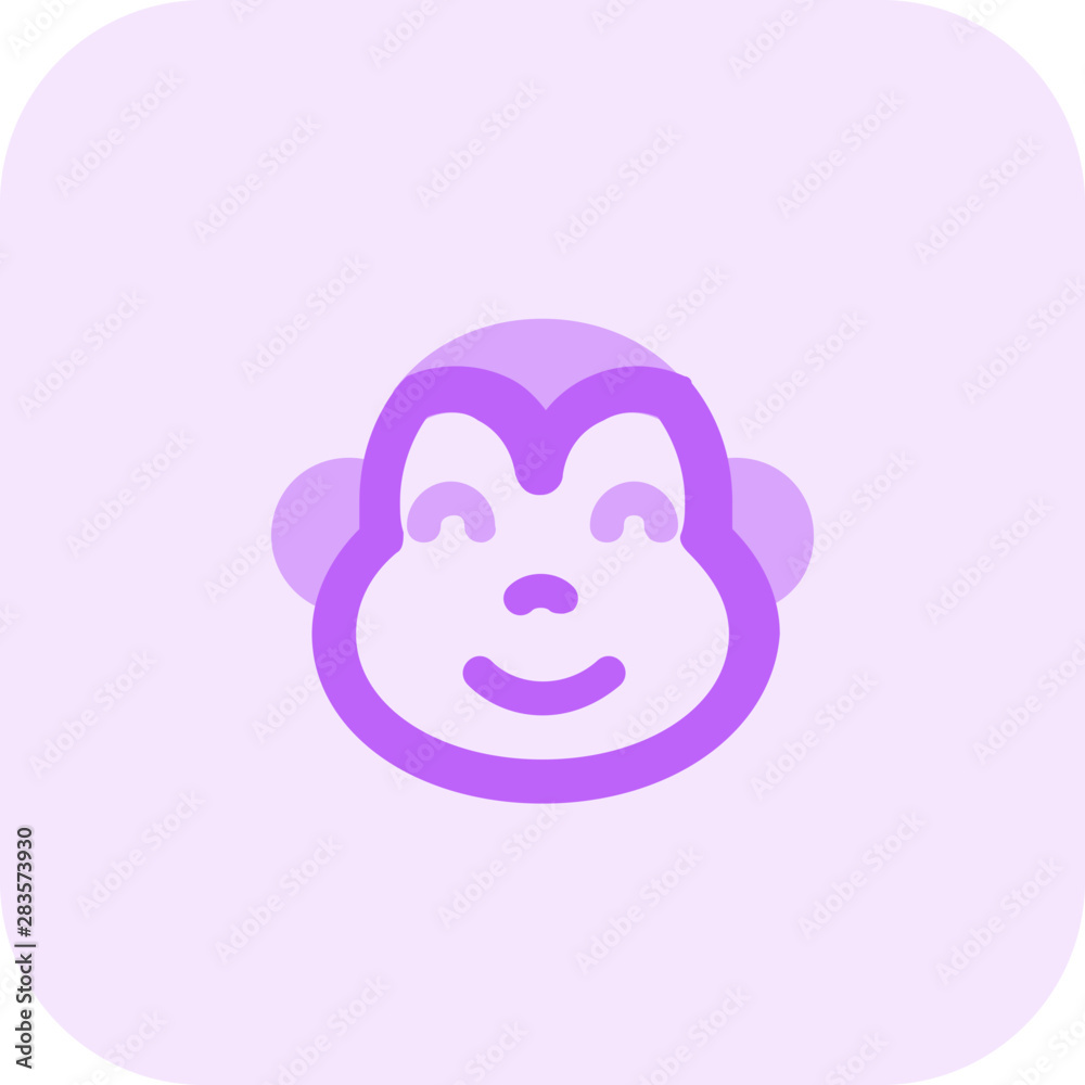 Happy smiling monkey face with eyes closed emoji Happy smiling monkey face with eyes closed emoji
