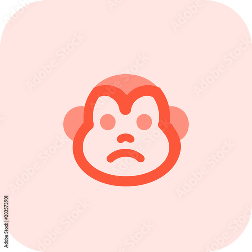 Sad monkey frowning pictorial representation chat emoticon