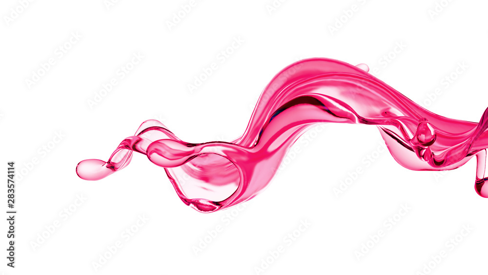 Splash of thick pink fluid. 3d illustration, 3d rendering. Splash of thick pink fluid. 3d illustration, 3d rendering.