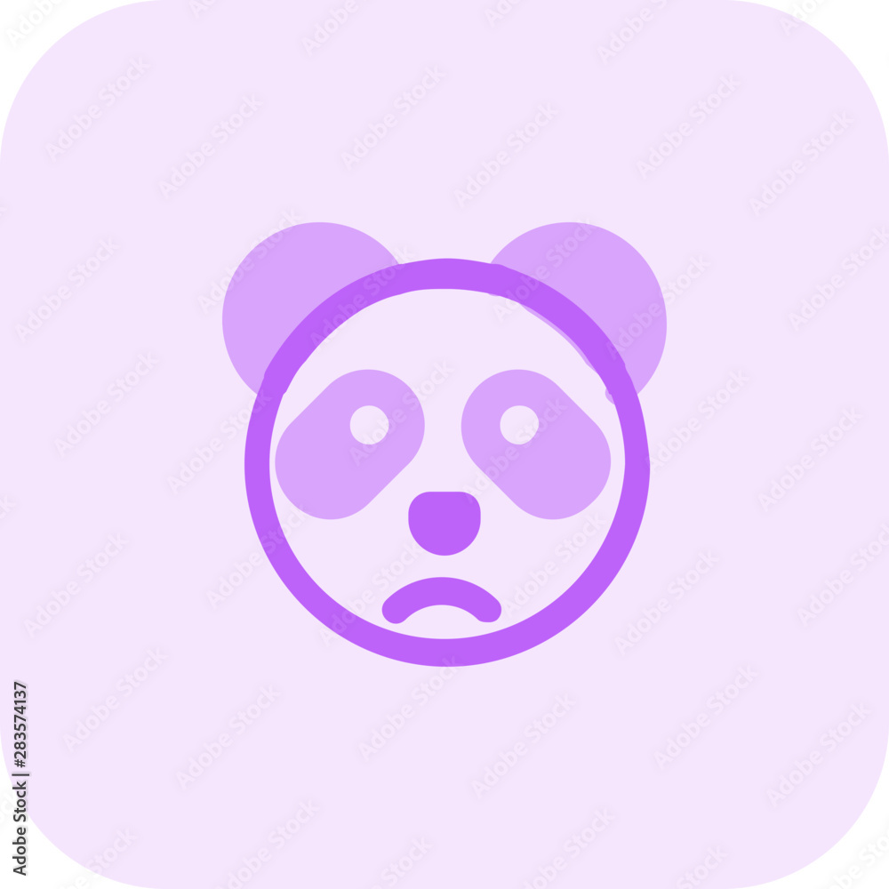 Sad panda frowning pictorial representation chat emoticon Sad panda frowning pictorial representation chat emoticon