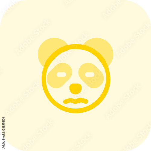 panda confounded pictorial representation with eyes closed emoticon