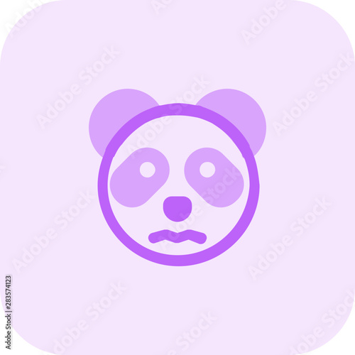 panda confounded pictorial representation with eyes opened emoji