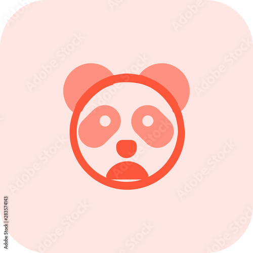 panda emoji frowning pictorial representation with mouth open