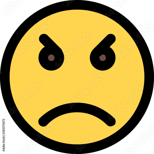 angry and furious emoticon facial expression layout