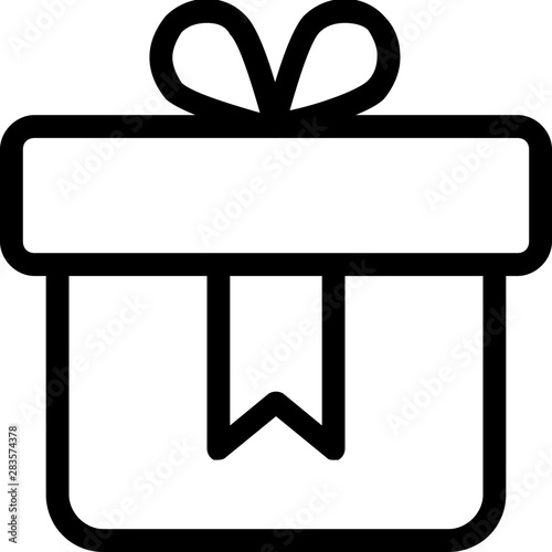 Surprise present box knotted with ribbon - xmas gift concept