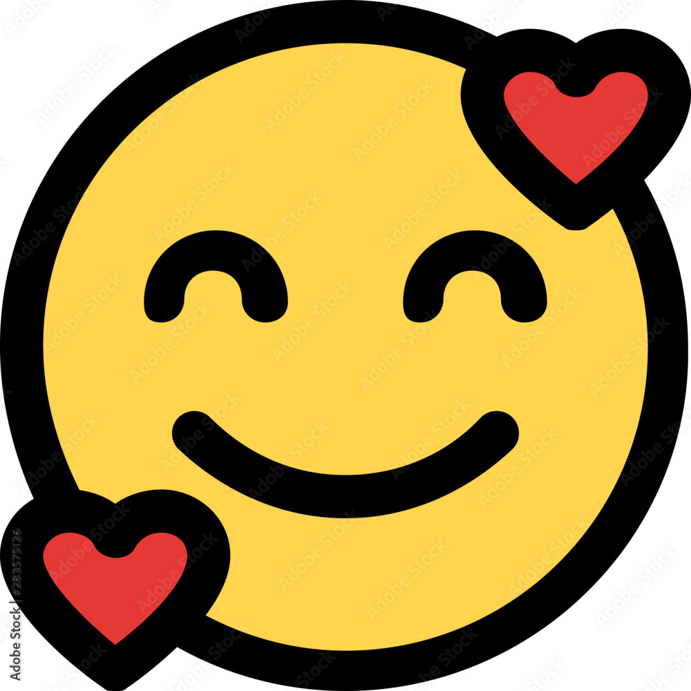 happy hearts emoticon with smiley facial expression happy hearts emoticon with smiley facial expression