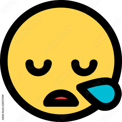 Wallpaper Mural sleepy or tired emoji with sweat drop Torontodigital.ca