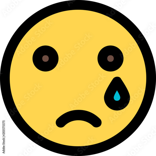 weeping emoji with tears flowing shared on messenger