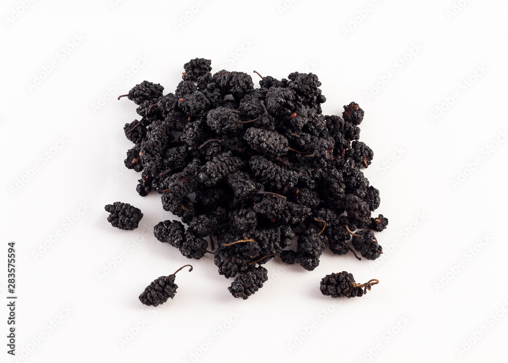 dried black berries group on white background dried black berries group on white background