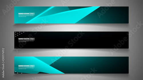 set the triangle background light header banner. Abstract composition of 3D triangles. Modern geometric blue insulated black background