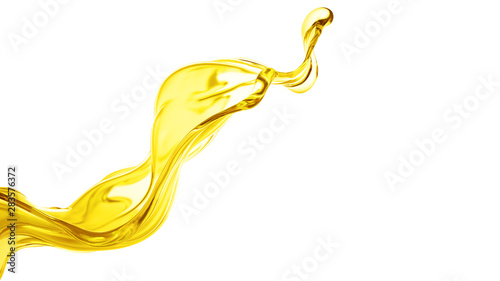 Splash oil 3d illustration, 3d rendering.