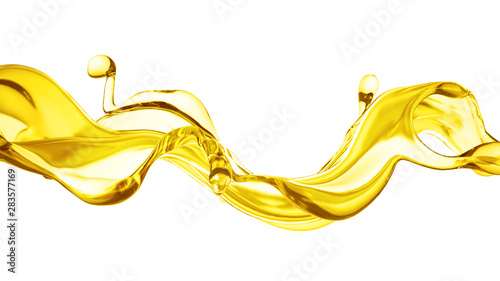 Splash oil 3d illustration, 3d rendering.