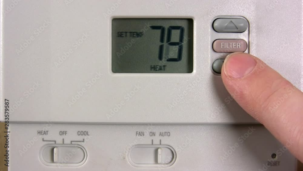 Thermostat temperature is lowered, this will conserve some energy. Thermostat temperature is lowered, this will conserve some energy.