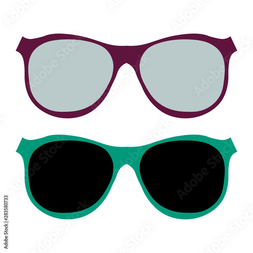 Cartoon Pair Of Glasses Isolated On White Background