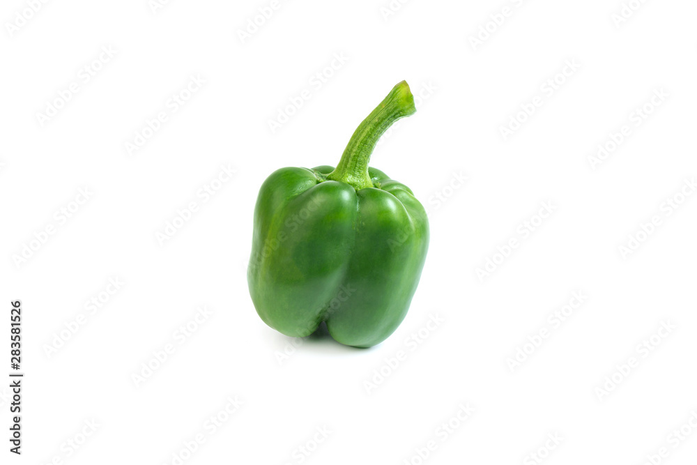 Fresh green color sweet peppers isolated on white background Fresh green color sweet peppers isolated on white background