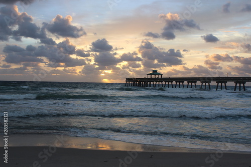 Sunrise by the pier at Deerfield Beach   Florida.