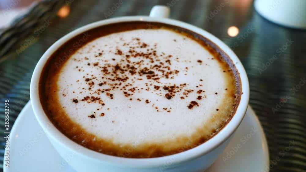 cappuccino hot coffee drink in cafe cappuccino hot coffee drink in cafe