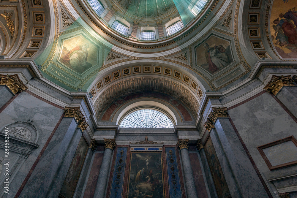 Interior shot of the Esztergom Basilica in Hungary.