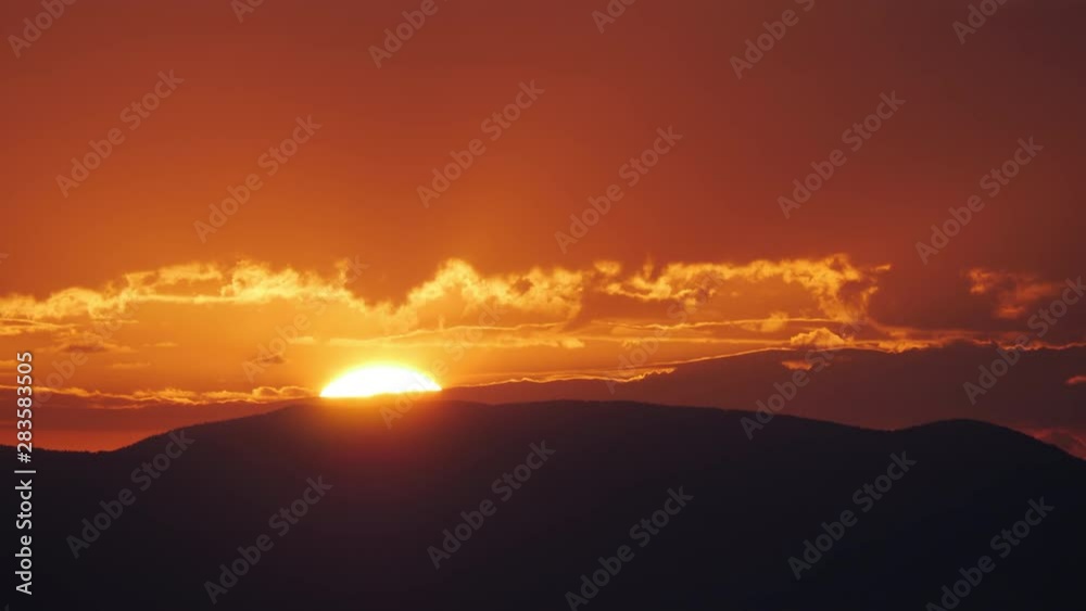 Heavenly Sunrise Timelapse over Horizon