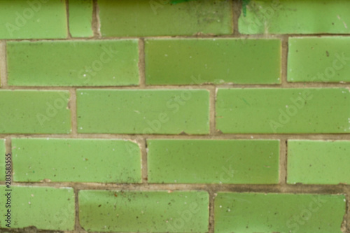Green brick wall textured background